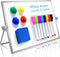 OWill Dry Erase White Board, 8” x 12”, Mini Whiteboard with Stand, Portable Double-Sided Easel for Kids
