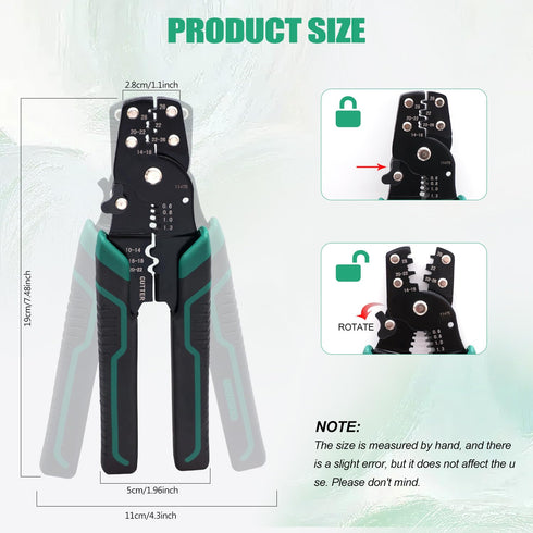 Twidec/Wire Crimper Tool with Stripper Cutter,Multifunctional Crimping Pliers Terminal Pliers for Insulated Electrical Connectors(22-10 AWG) N-060