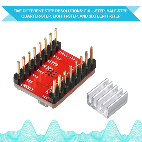 10 Pieces Stepper Motor Driver Module with Heat Sink for Stepstick A4988, 3D Printer, CNC Machine, Robotics
