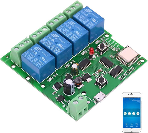 WiFi Wireless Inching Relay Momentary/Self-Locking Switch Module, DIY Smart Home Remote Control, DC 5-32V, AC90-260V