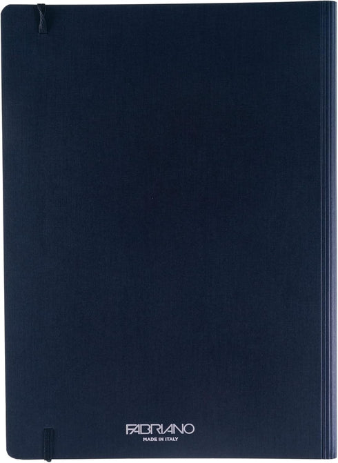 Fabriano Ecoqua Plus Hidden Spiral-Bound Notebook, A4, Lined, 8.3" x 11.7", Navy