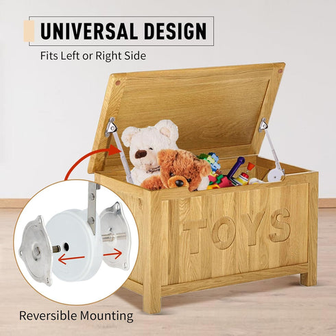 2 Pack | Toys Box Hinges Soft Close - HBL Lid Support Chest Hinges for Wooden Toy Box, Cedar, Storage Trunk & Benches
