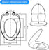(Y6) YNR Toilet Seat with Slow Close Hinges, Standard Elongated Toilet Seat with Non-slip Seat Bumpers, Easy to Install