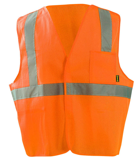OccuNomix Unisex Adult Class 2 Mesh - 5pt Breakaway Hook & Loop Safety Vests, Orange, Small US