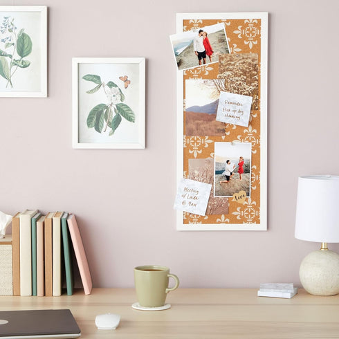 Juvale Cork Bulletin Board - 10 x 24 inch with White Frame, Decorative Hanging Pin Board for Office, Home Decor