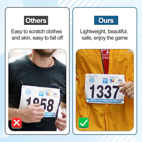 XIHIRCD 10 Pairs Magnetic Race Bib Clips, Marathon Race Number Holder Running Bib Buckles Fixing System Magnets Racing
