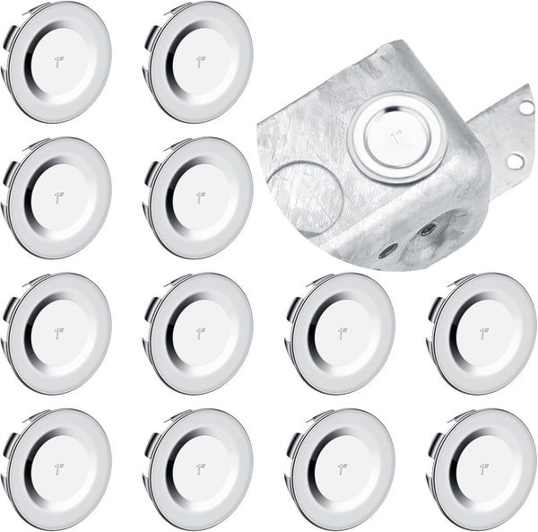 12 Pcs Knockout Seal Electrical Box Knockout Plugs, Round Steel Removable Seal for Closure of Unused Box Outlets