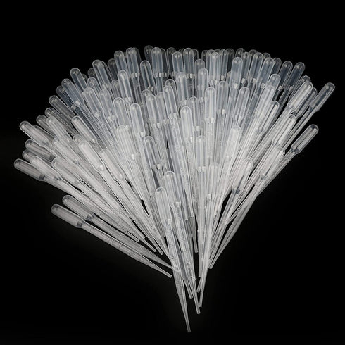 G2PLUS 200PCS 3ml Disposable Plastic Transfer Pipettes, Calibrated Droppers for Liquid, Science Lab, Essential Oils