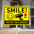 2 Pack 10"x7" Smile You're on Camera Signs Video Surveillance Signs Outdoor, Rust-Free Aluminum Warning Sign, UV