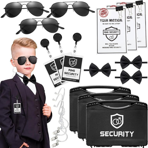 Mepase 7 Pcs Ring Wedding Bearer Security Set Include Ring Bearer Box