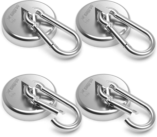 Ant Mag Heavy Duty Magnetic Hooks - 110lbs Neodymium Magnet Carabiner with Swivel Snap Hook for Indoor/Outdoor