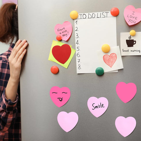 Marspark Heart Shape Sticky Notes, Cute Self-Adhesive Pastel Heart Notepads, 300 Sheets for School Office Organizer