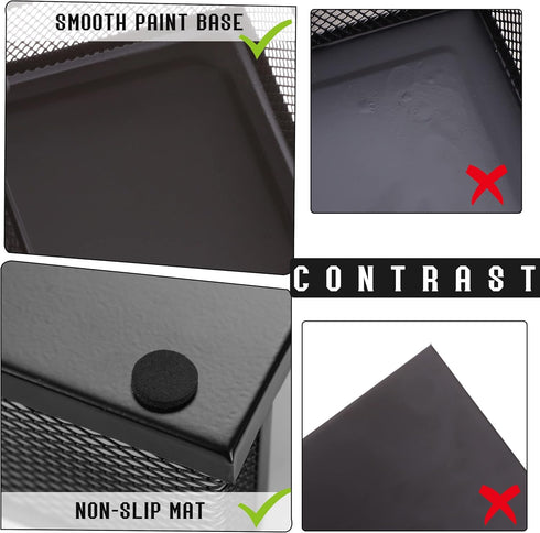 Mesh Pencil Holder Desk Organizers, 3 Compartments Black Pen Holder Storage for Office Accessories