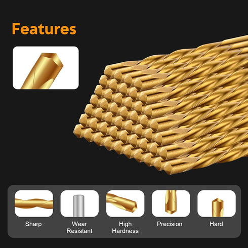 GJOYNY 1/8 Inch 50 PCS Drywall Router Bits - Brocas para Drywall HSS Guide Point Drywall Cutting Bits for Reliable