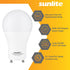 Sunlite A19 GU24 Dimmable Light Bulb, 9 Watts (60W Equivalent), 800 Lumens, 4000K Cool White, 2 Prong LED Base, 1 Pack