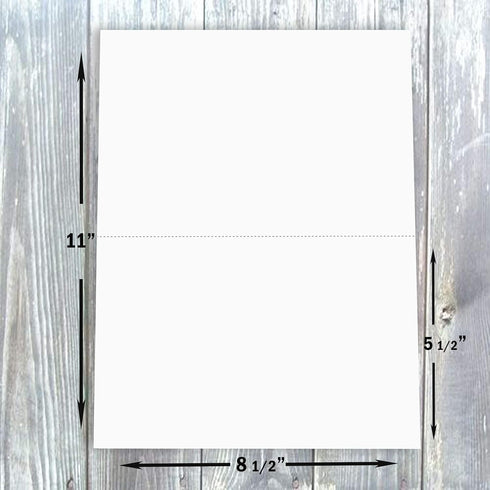 5 1/2 8 1/2" 80 lb 100 Pack Hamilco White Cardstock Thick Paper - Blank Index Flash Note & Post Cards - X Perforated