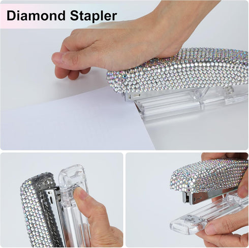 Office Stationery Set, Desk Accessory Kit, Stapler, Tape Dispenser, Ballpoint Pens, Scissors, 4 Piece