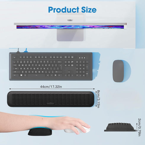 MEKASS Keyboard Wrist Rest, Soft Memory Foam Wrist Support for Keyboard, Keyboard Hand Rest Pad for Wrist Pain Relief