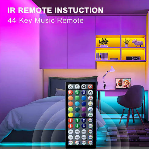32.8ft Tenmiro Led Strip Lights, RGB LED Smart Music Sync Color Changing LED Lights Strips with Remote Led Lights