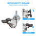 1 Inch 4 Pack 360 M6 15 mm 99 Lbs PATIKIL Mini Stem Casters Wheel with Brake, Low Profile TPR Threaded Swivel Wheel