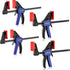 WORKPRO 6" Mini Bar Clamps Set, One-Handed Clamp/Spreader, 4 Pack Wood Clamps with 50LBS Load Limit