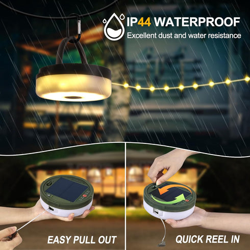 4 1 72.2Ft 220LEDs, SMY Lighting in Solar Camping String Lights, Ultra Long String with Solar Powered and USB