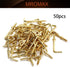 MroMax 1" 50Pcs Gold Screw in Hooks, L Shape Carbon Steel Right Angle Hooks