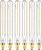 LEOOLS E12 LED Long Bulb, 7.3Inch Tubular Light Bulbs, 40W Dimmable Clear Glass Warm White, 6 Pack