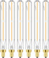 LEOOLS E12 LED Long Bulb, 7.3Inch Tubular Light Bulbs, 40W Dimmable Clear Glass Warm White, 6 Pack