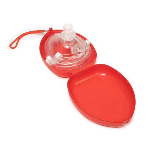 RS-6845-5 Pack 5 6.5x4.8x1.6 inches Primacare of Single Valve CPR Rescue Mask in Red Hard Case, Adult/Child Pocket
