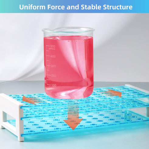 Annhua Plastic Test Tube Rack for 16mm Tubes, Holds 50, Detachable Tube Holder Tray