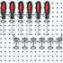 Hotop 2 Pieces Pegboard Utility Hooks - Screwdriver Holder, Six-Tool Organizer Racks Accessory Multi-Ring Holder for