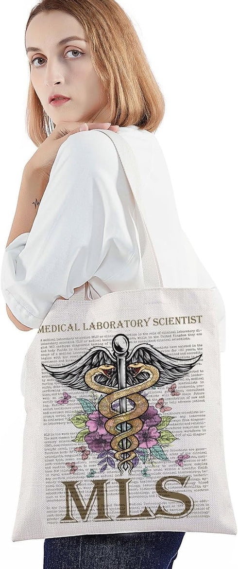 Medical Laboratory Scientist Tote Bag, MLS Gifts for Lab Tech Shoulder Bag