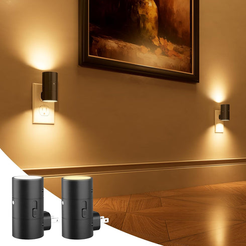 NIORSUN Night Lights Plug into Wall, Dimmable with 3 Color Modes &