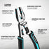 DURATECH 6-in-1 Linesman Pliers, 8.5" Multipurpose Combination Pliers with Wire Stripper and Cutter Function