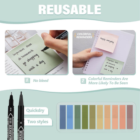 Jutom 38 Pcs Aesthetic Book Annotation Kit, Highlighters, Gel Pens, Sticky Notes, Retro Color