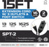 Iron Forge Cable 3 Outlet Foot Switch Extension Cord, 15 ft, 13 Amp Black Cord with Foot Tap Switch