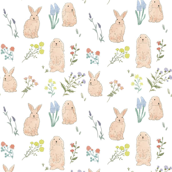 LiveGallery Cartoon Rabbit Wallpaper Lavender Wallpapers Flower Plants Wall Paper Peel and