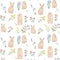 LiveGallery Cartoon Rabbit Wallpaper Lavender Wallpapers Flower Plants Wall Paper Peel and