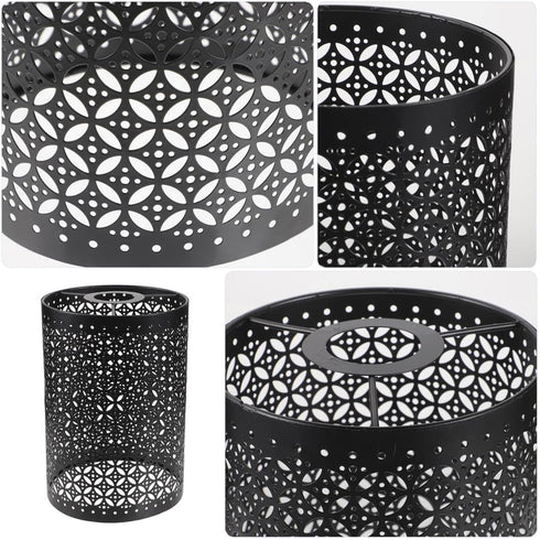 5.66 Inch Angoily Cylindrical Metal Lamp Shade Hollowed Out Design Protective Lamp Cover for Table and Floor Lamps