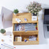 Bamboo Desk Organizer with Drawers, Countertop Makeup Storage Box with 2 Drawers for Home Office