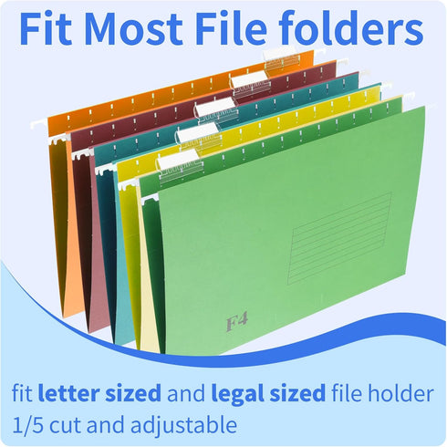 Hanging File Folder Tabs - 120 Pcs File Tabs and 200 Pcs Inserts for Hanging Folders