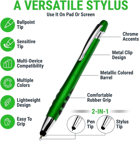 Thank You Greeting Gift Stylus Pens - 2 in 1 Multifunction Pen, 25 Pack