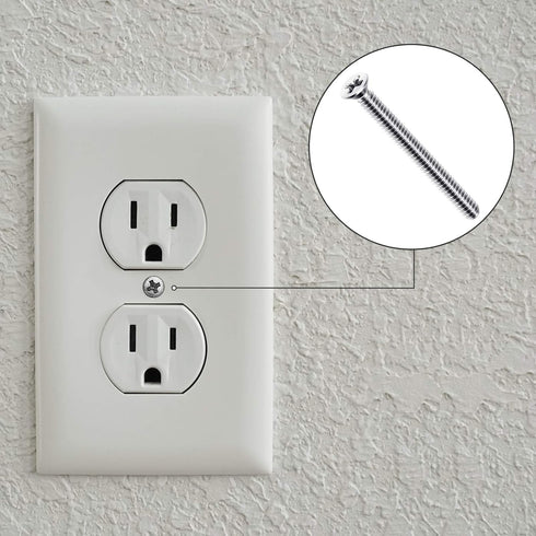 Ripeng 50 Pieces Extra Long Outlet Screws, 6-32 x 1-1/2 Inches for Electrical Outlet Mounting
