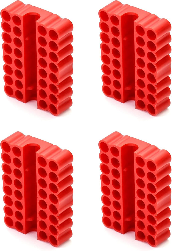 QWORK Screw Bit Holder Storage Box, 4 Pack with 33 Hole Hex Bit Holder Rack