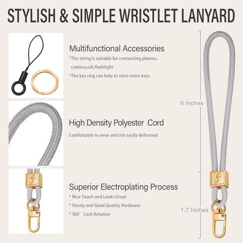 Keychain Wristlet Lanyard Cute Key Chain Holder Upgraded Woven Strap for Keys