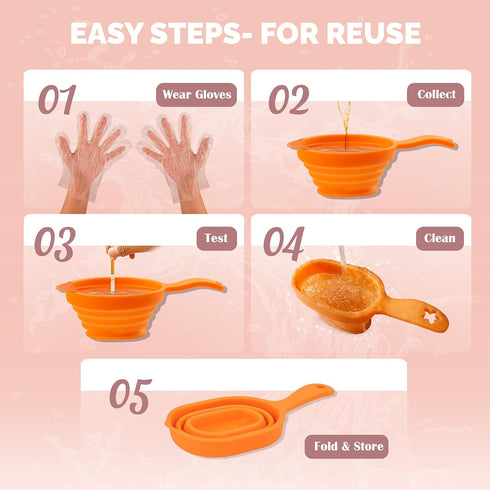 2 5 Reusable Pee Cups for Ovulation & Pregnancy Test Strips - Leak-Proof Urine Sample Cups, Collapsible Silicone Design