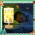 Woodland Animals Table Lamp - Woodland Kids Bedside Lamp with Linen Wooden Nightstand Cartoon Nursery Lampshade