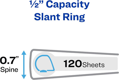 Avery Framed Presentation Non Locking Slant Ring View Binder, 1/2 inch Capacity, White (68052) by AVERY
