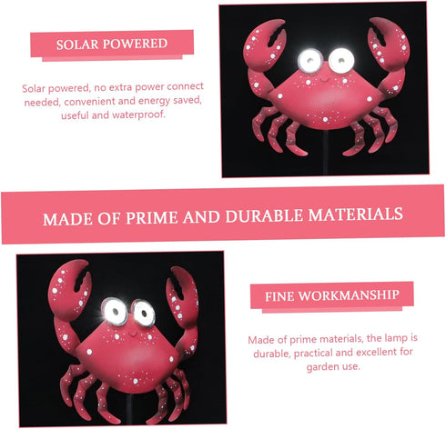 Crab-Shaped Solar Garden Light - Decorative Outdoor Lamp